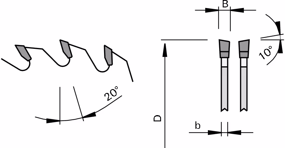 HW sizing saw blades, thin “WS”, solid wood 2
