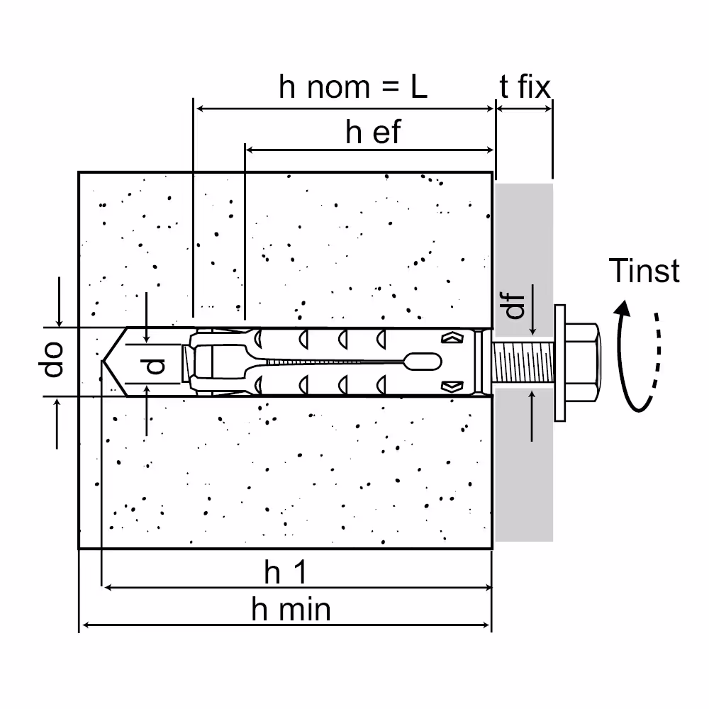 FM-MP3 evo A4 Heavy-duty internally threaded metal anchor, stainless steel 3