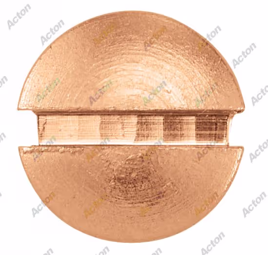 Slotted raised countersunk head wood screw DIN 95, brass Acton 3