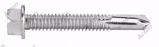 Hex head self-drilling screws with long drill point no. 4, zinc-plated steel 2