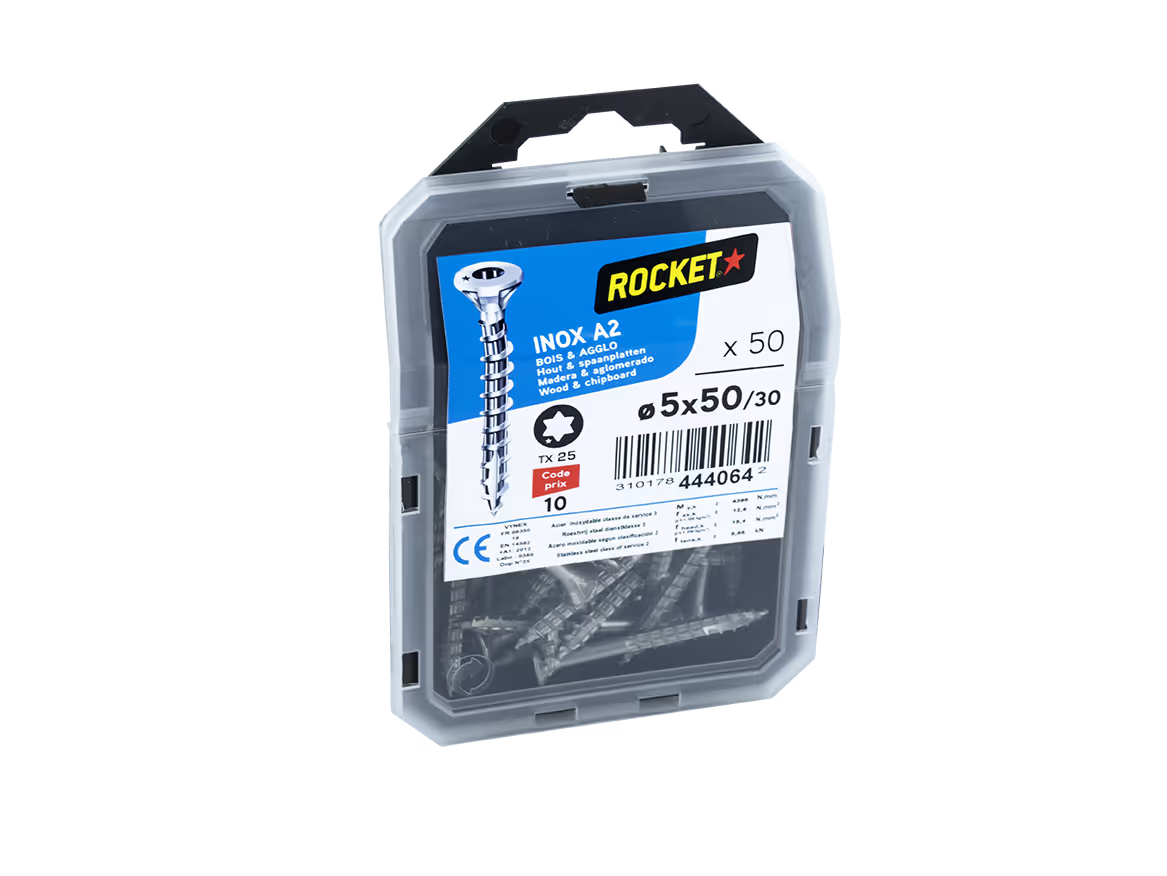 Vis Rocket Bois & Agglo inox A2 Vybac 2 3