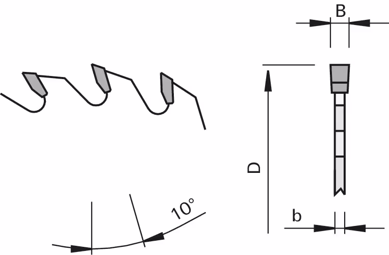 HW sizing saw blades “F”, for hoggers 2