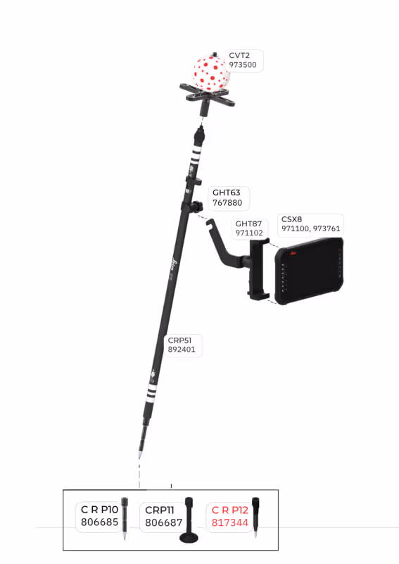 Pointe de canne Leica CRP12 pour canne CRP51 2