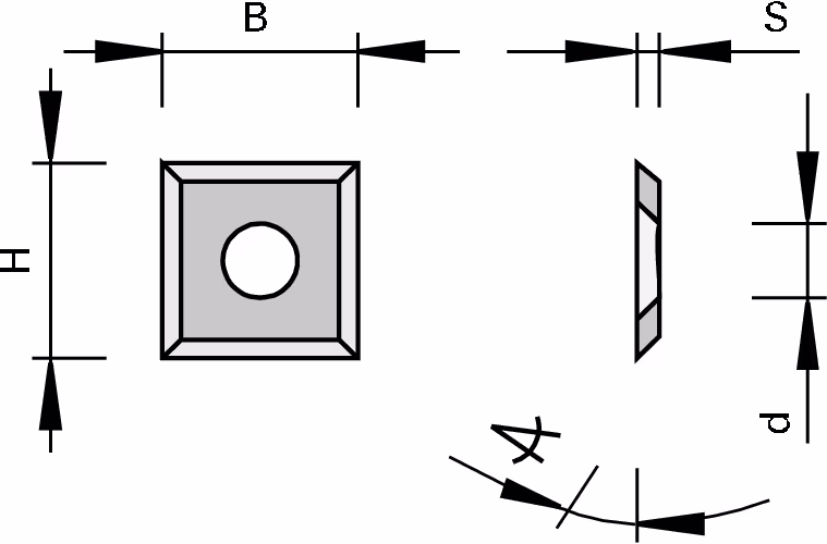 HW reversible inserts with 4 cutting edges, Reversible profile inserts 2