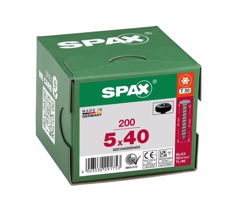 Vis universelle SPAX noir BLAX tête ronde 5