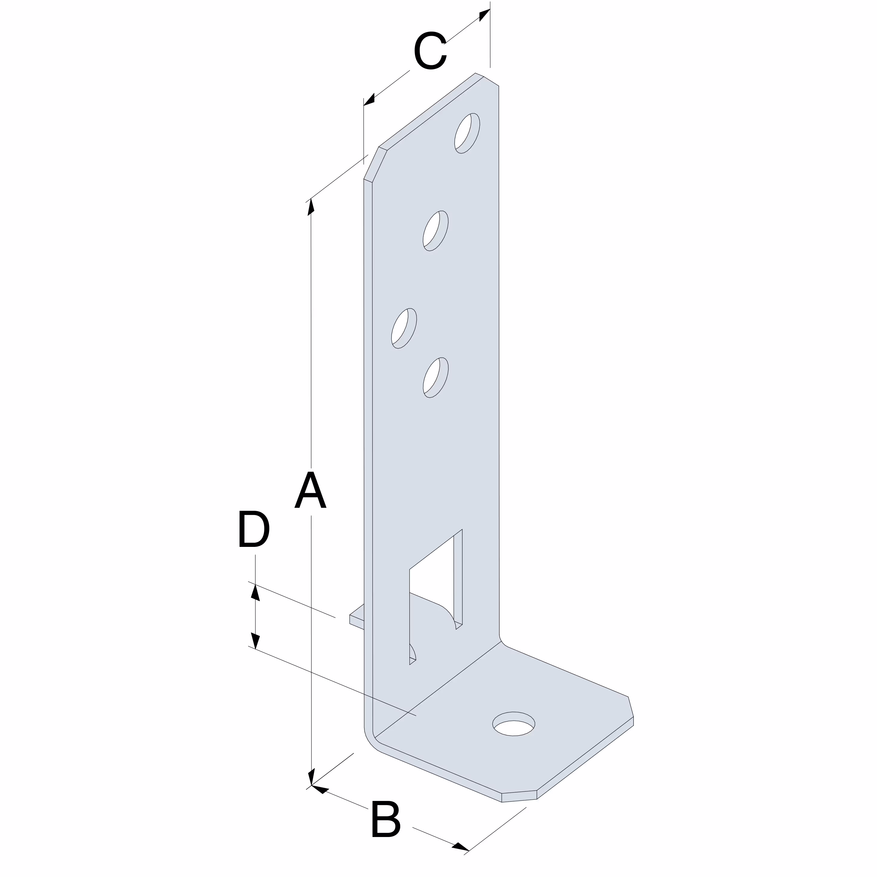 PPG60/25 Pied de poteau de jardin réglable en largeur 3