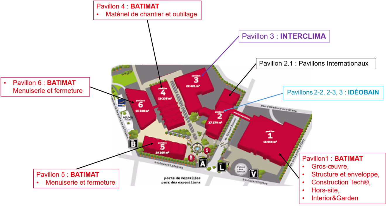 Plan du salon d'exposition