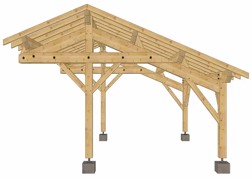 Carport en épicéa Grand Som 4