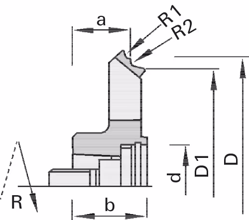 DP cutters for rounding / chamfering edges DIAMAX HSK 25R, Homag 2