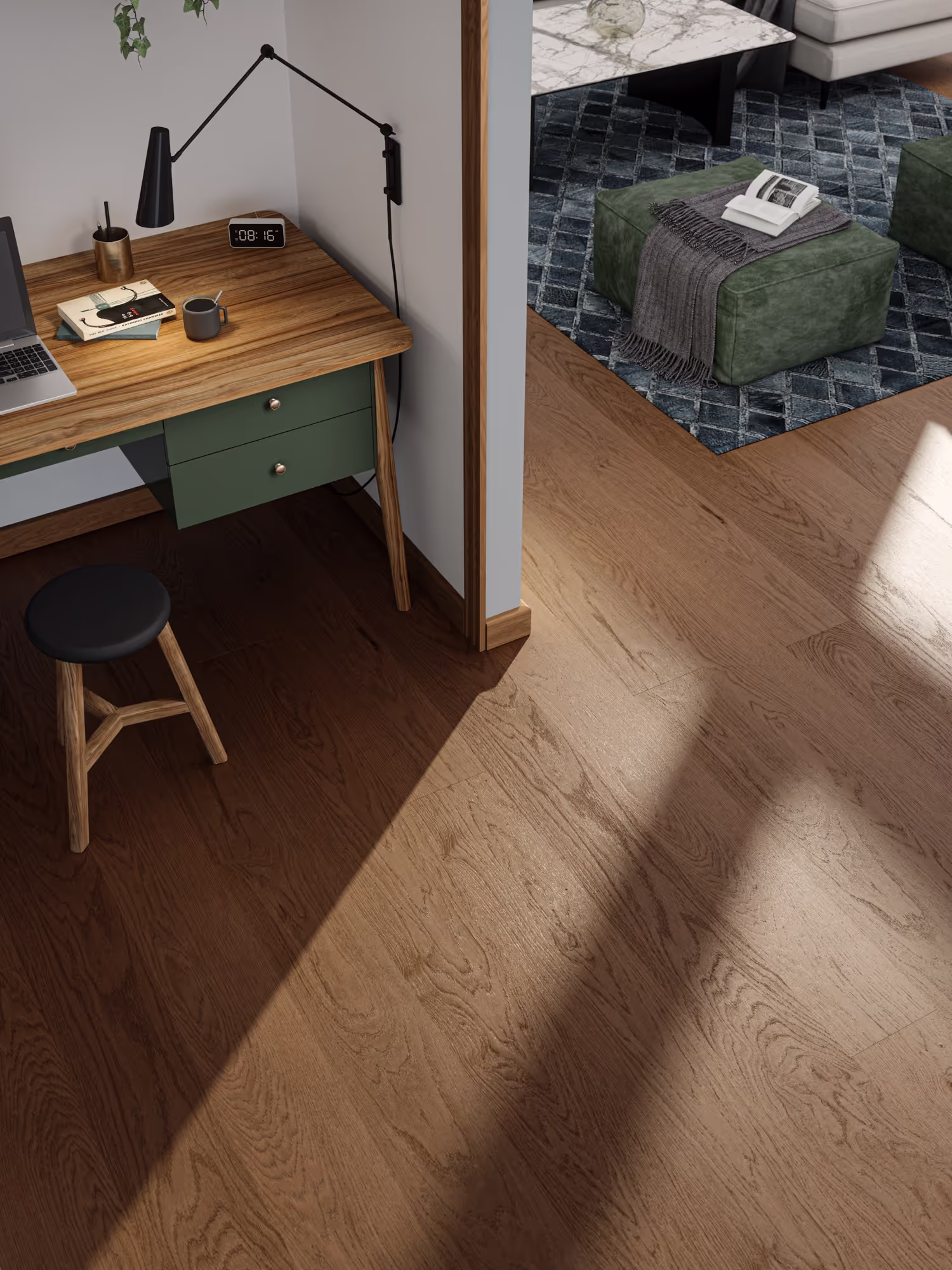 Lame de parquet hybride Bjelin Woodura Lindby chêne Shadow Brown 3