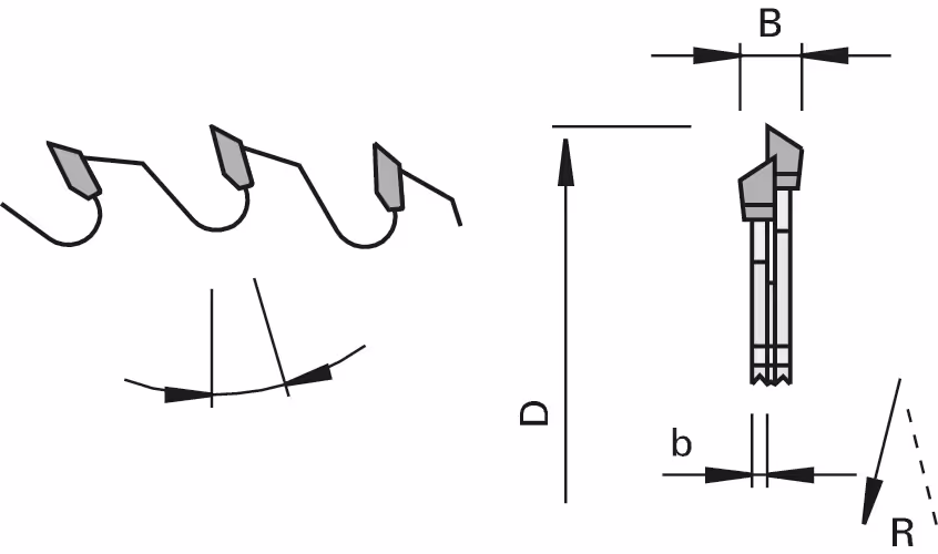 HW crosscut chamfer saw blades, for the finishing of LEUCO 2
