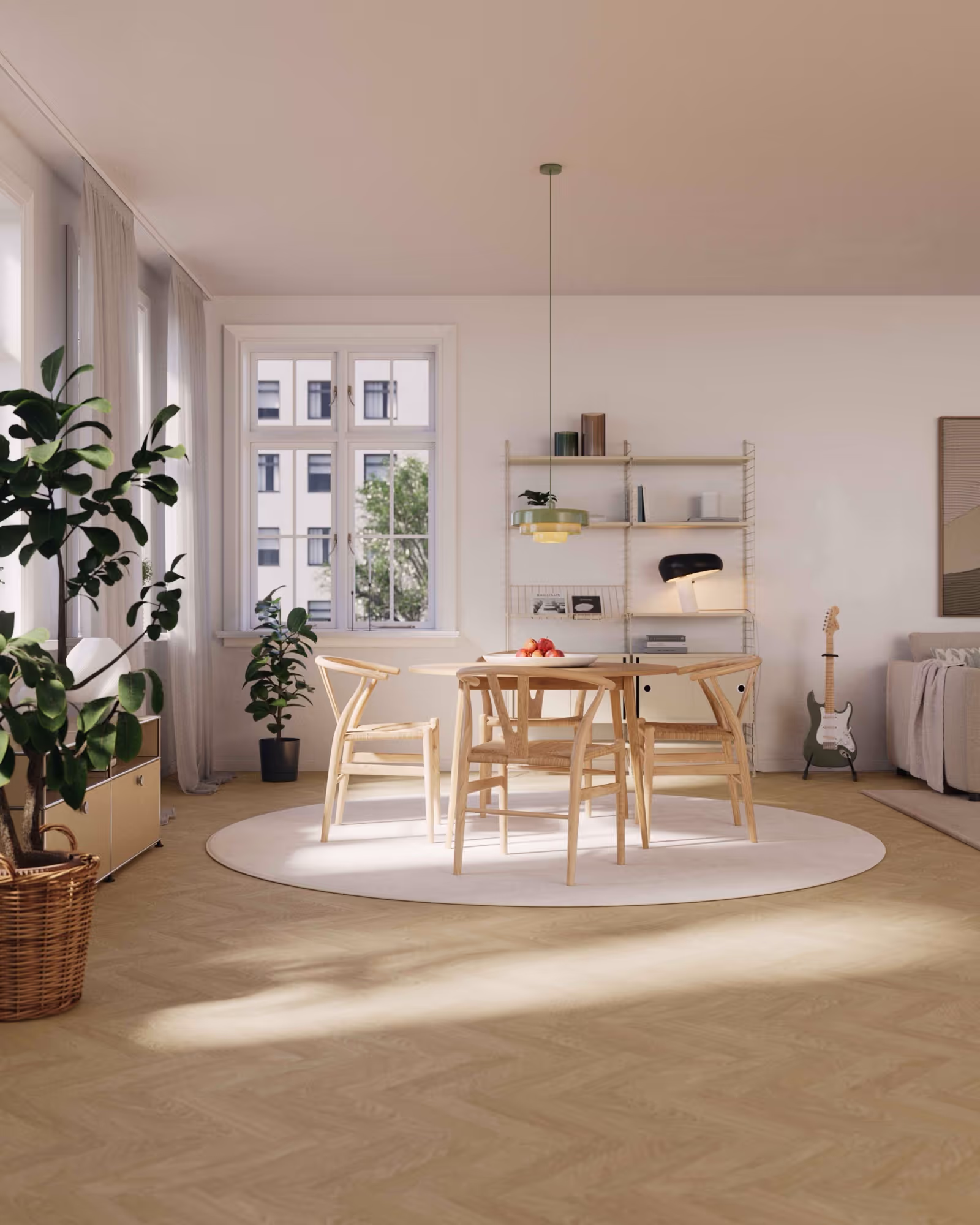 Parquet bâton rompu Bjelin Woodura Sigtuna chêne Misty White classique 2
