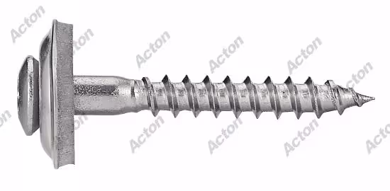Wood screw + EPDM washer ø 20 DIN 7995, raised countersunk head s, A2 stainless steel 2