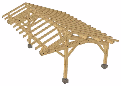Carport en épicéa Grand Som 3