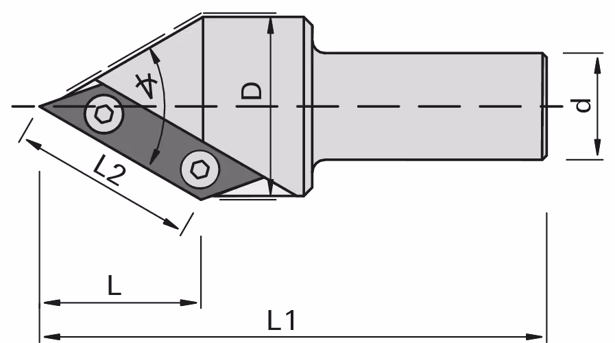 HW folding and chamfering tool bodies LEUCO, Z=1 2