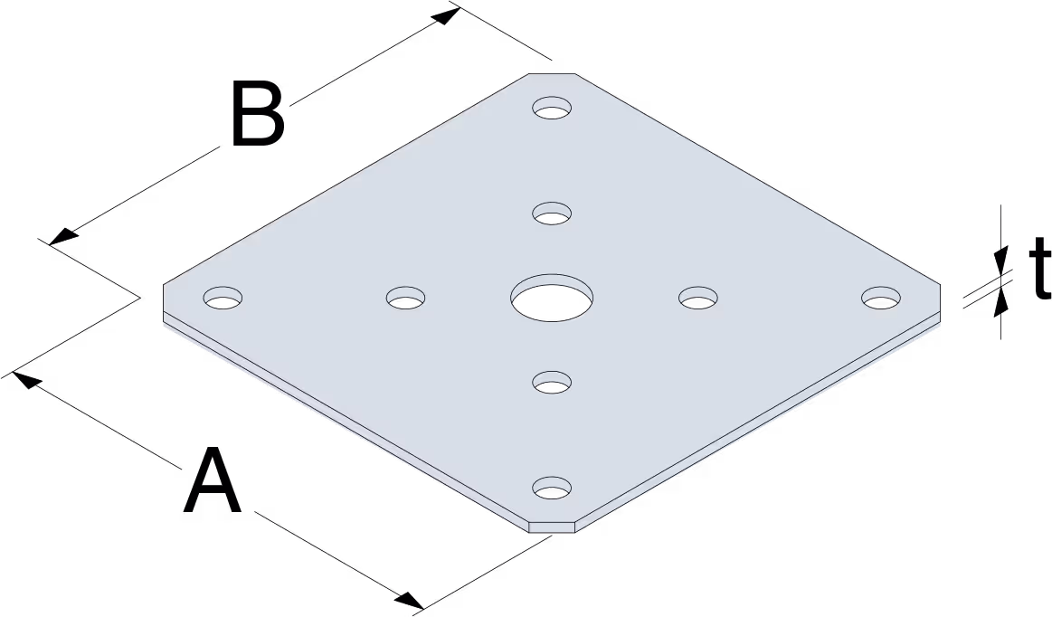 PLPP180 Platine optionnelle pour pied de poteau 3