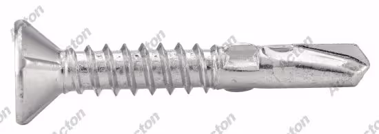 Self-drilling screws with with wings, serrated countersunk head six-lobe, steel 2