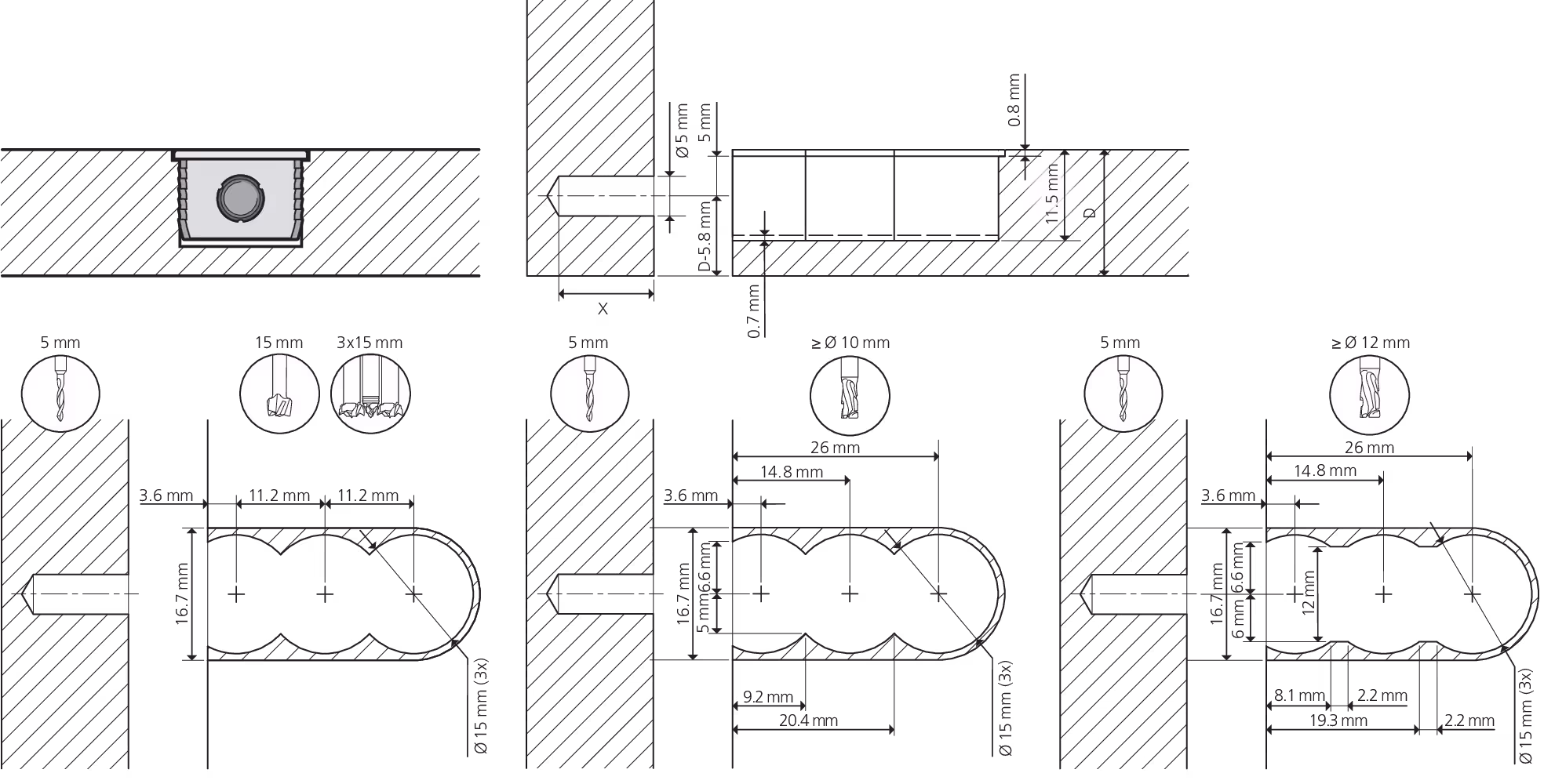 Connecteur de meuble Cabineo 8 M6 4