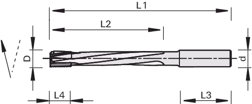 VHW roughing cutters for door locks LEUCO, negative helix 2