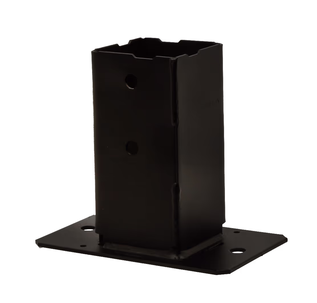 PPJBMPB Pied de poteau pour muret et bord de dalle - Finition noire 3