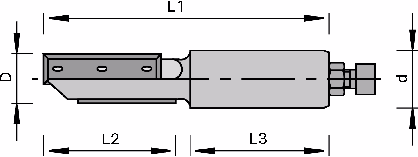 HW insert shank tool body LEUCO, Z=2 2