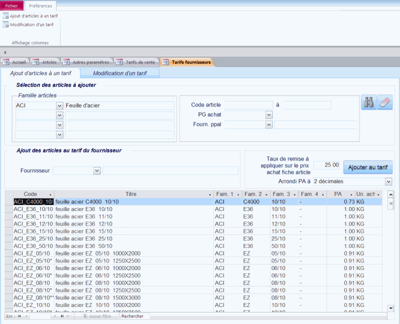 Module Bibliothèque articles, gammes et nomenclatures Herakles 4