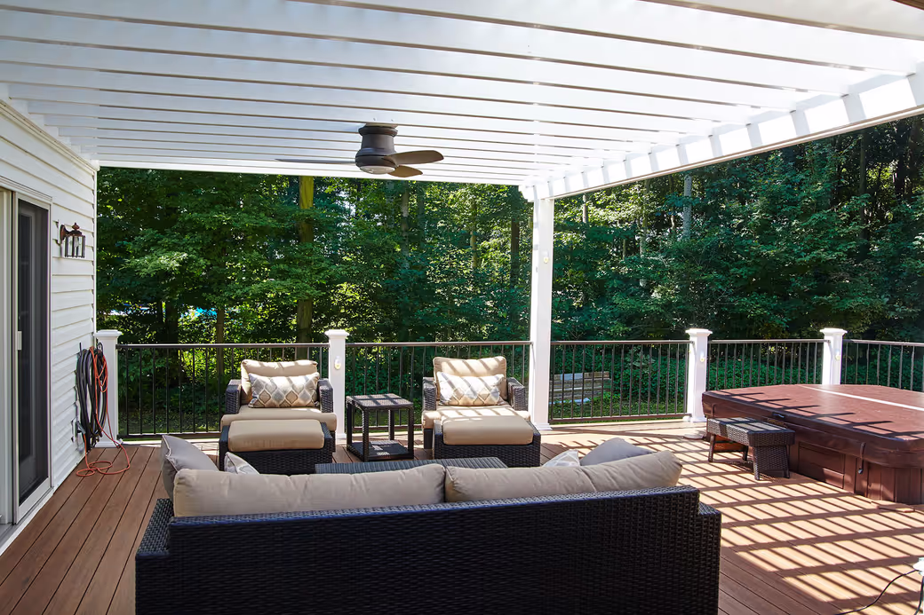 Composite decks are a mixture of wood and recycled plastics