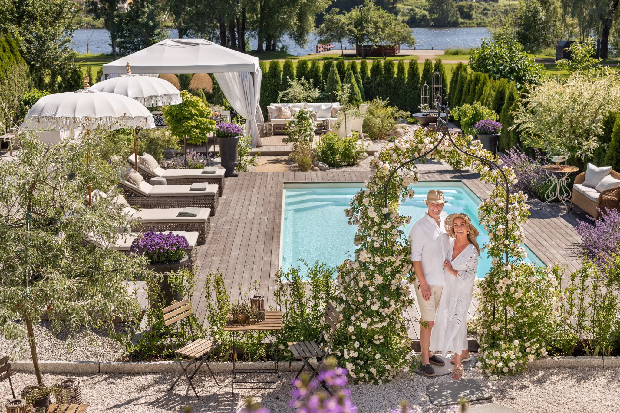 French-style garden with Kebony terrace, Drammen