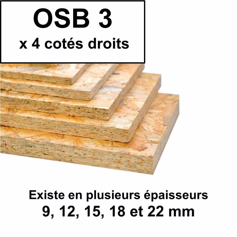 Panneau OSB 3 9mm bords droits format 2500x1250mm
