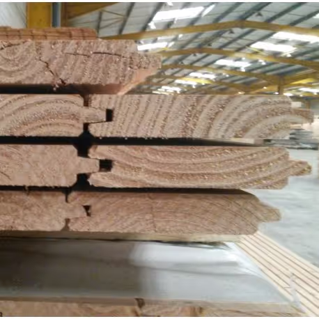 Planche à Emboîtement / Palissade 27x135 Pin Autoclave Marron 1er Choix Raboté 2m