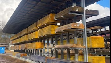 Rayonnages cantilever couverts